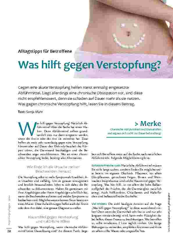 Vorschauseite 1: Was hilft gegen Verstopfung?
