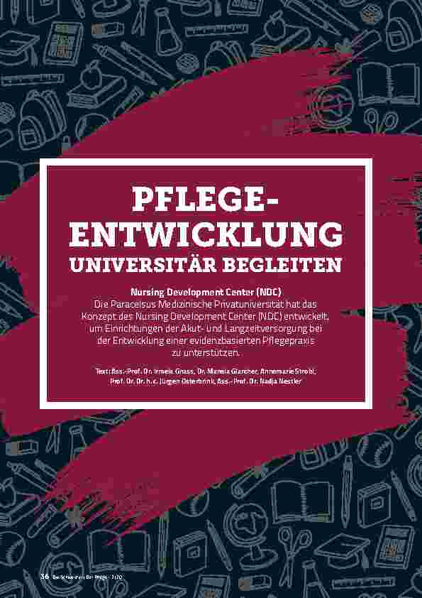 Vorschauseite 1: PFLEGE-ENTWICKLUNG UNIVERSITÄR BEGLEITEN