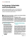 Vorschauseite 1: Im Kommen: Sicherheitsund Notrufsysteme