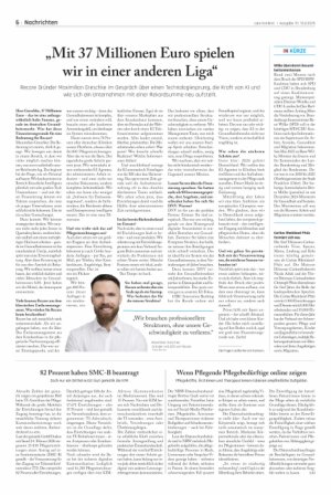 Vorschauseite 1: „Mit 37 Millionen Euro spielen wir in einer anderen Liga“
