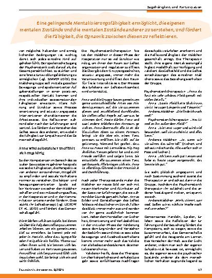 Vorschauseite 3: „Ich kann auch gut tanzen und habe es heute sogar vorgemacht. “ Mit Mentalisieren in der Psychomotoriktherapie einen Beziehungsraum für Gefühle der Zugehörigkeit eröffnen.