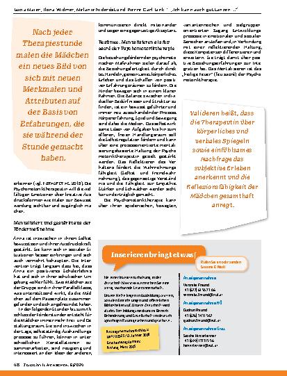 Vorschauseite 4: „Ich kann auch gut tanzen und habe es heute sogar vorgemacht. “ Mit Mentalisieren in der Psychomotoriktherapie einen Beziehungsraum für Gefühle der Zugehörigkeit eröffnen.