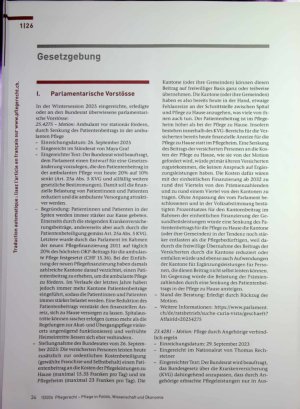 Vorschauseite 1: Gesetzgebung Parlamentarische Vorstösse
