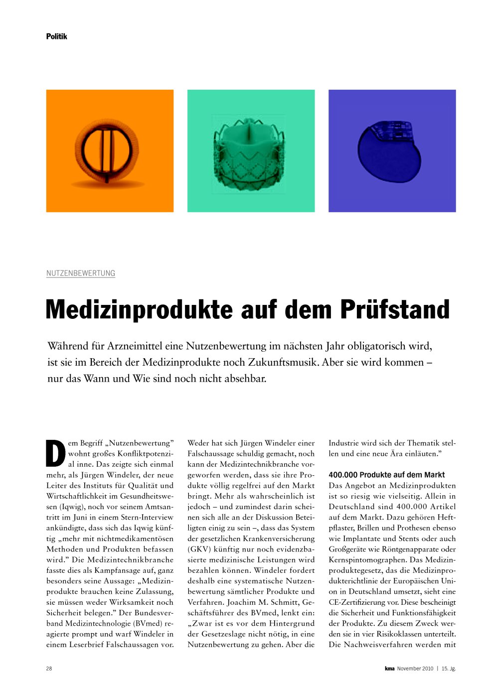 Vorschauseite 1: Medizinprodukte auf dem Prüfstand