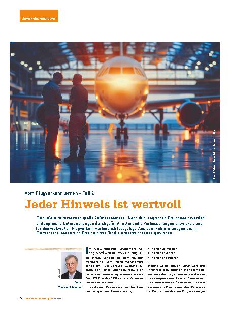 Vorschauseite 1: Vom Flugverkehr lernen – Teil 2: Jeder Hinweis ist wertvoll
