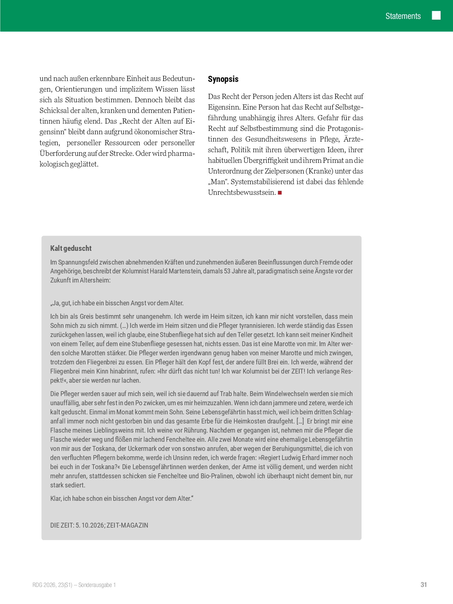 Vorschauseite 5: Das Recht der Alten auf Eigensinn