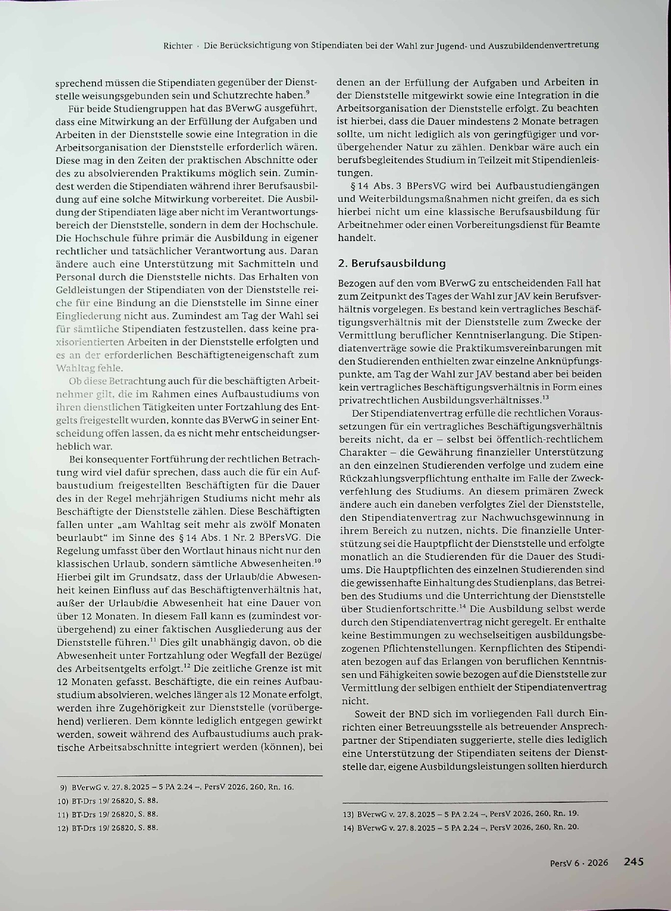 Vorschauseite 3: Die Berücksichtigung von Stipendiaten bei der Wahl zur Jugend- und Auszubildendenvertretung