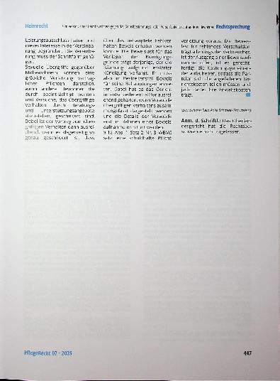 Vorschauseite 6: Zum Verstoß eines Heimbewohners gegen das Selbst bestimmungsoder Persönlichkeitsrecht anderer Bewohner - hier: sexuelle Übergriffe