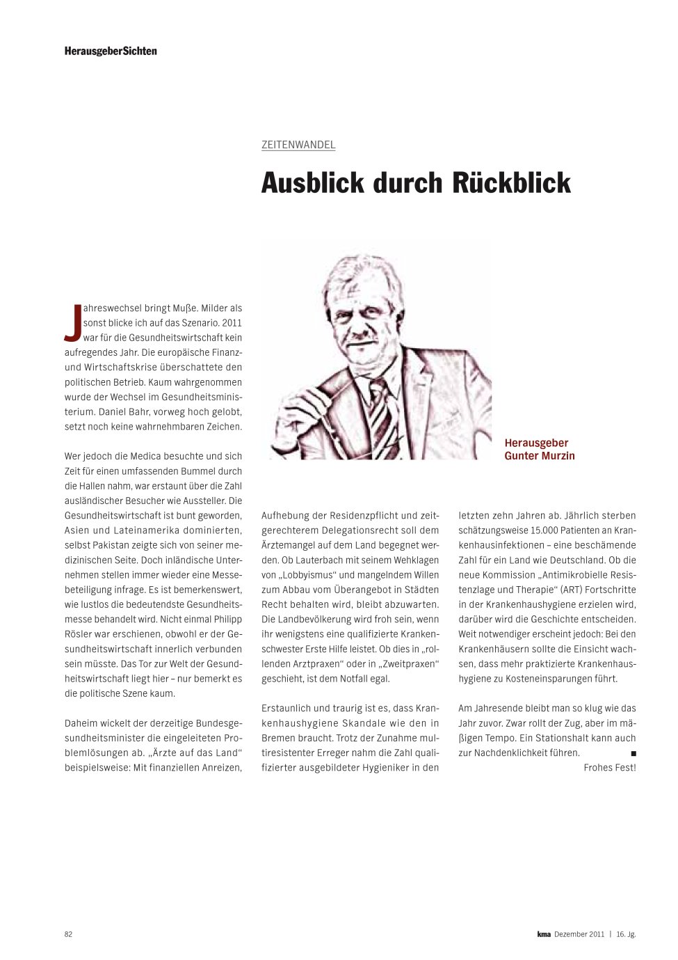 Vorschauseite 1: Ausblick durch Rückblick