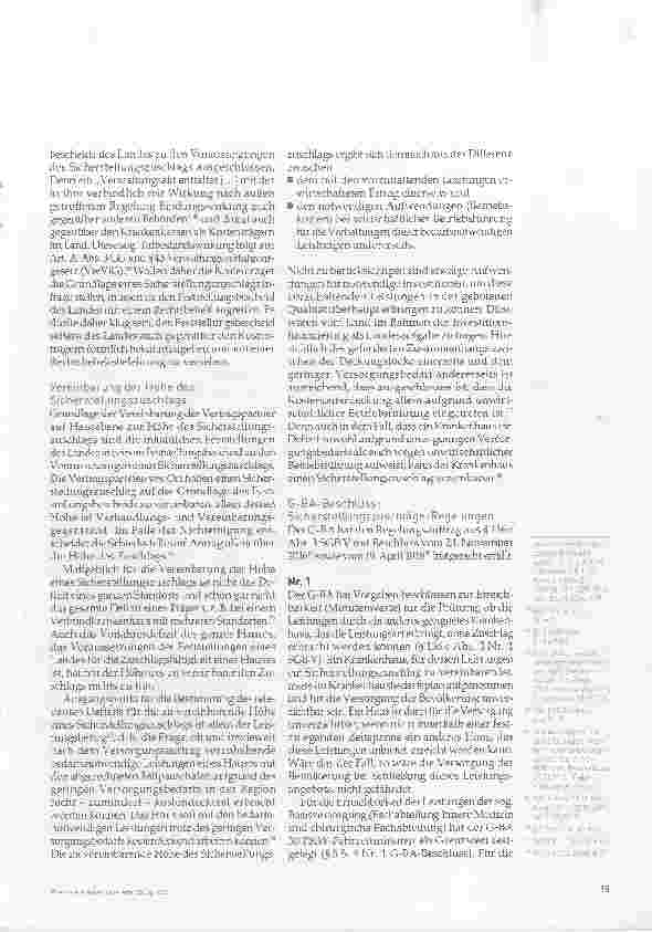 Vorschauseite 5: Sicherstellungszuschlag - nur für Inselkrankenhäuser?