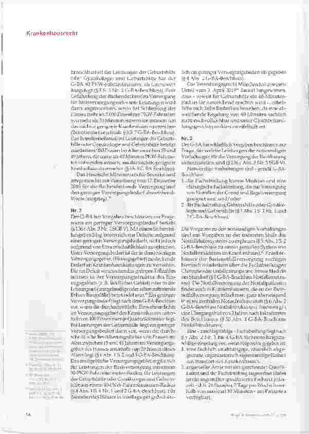 Vorschauseite 6: Sicherstellungszuschlag - nur für Inselkrankenhäuser?