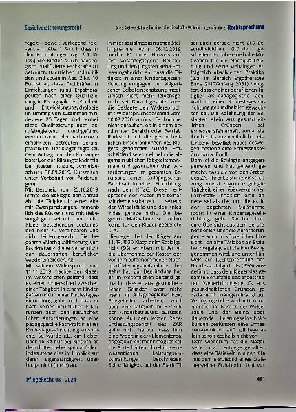 Vorschauseite 4: Keine Kostenerstattung für eine selbstbeschaffte Weiterbildungsmaßnahme.