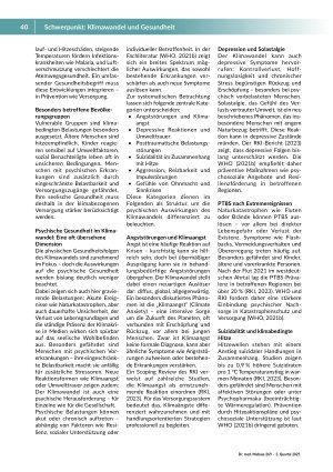 Vorschauseite 2: Der Klimawandel und seine Auswirkungen auf die psychische Gesundheit