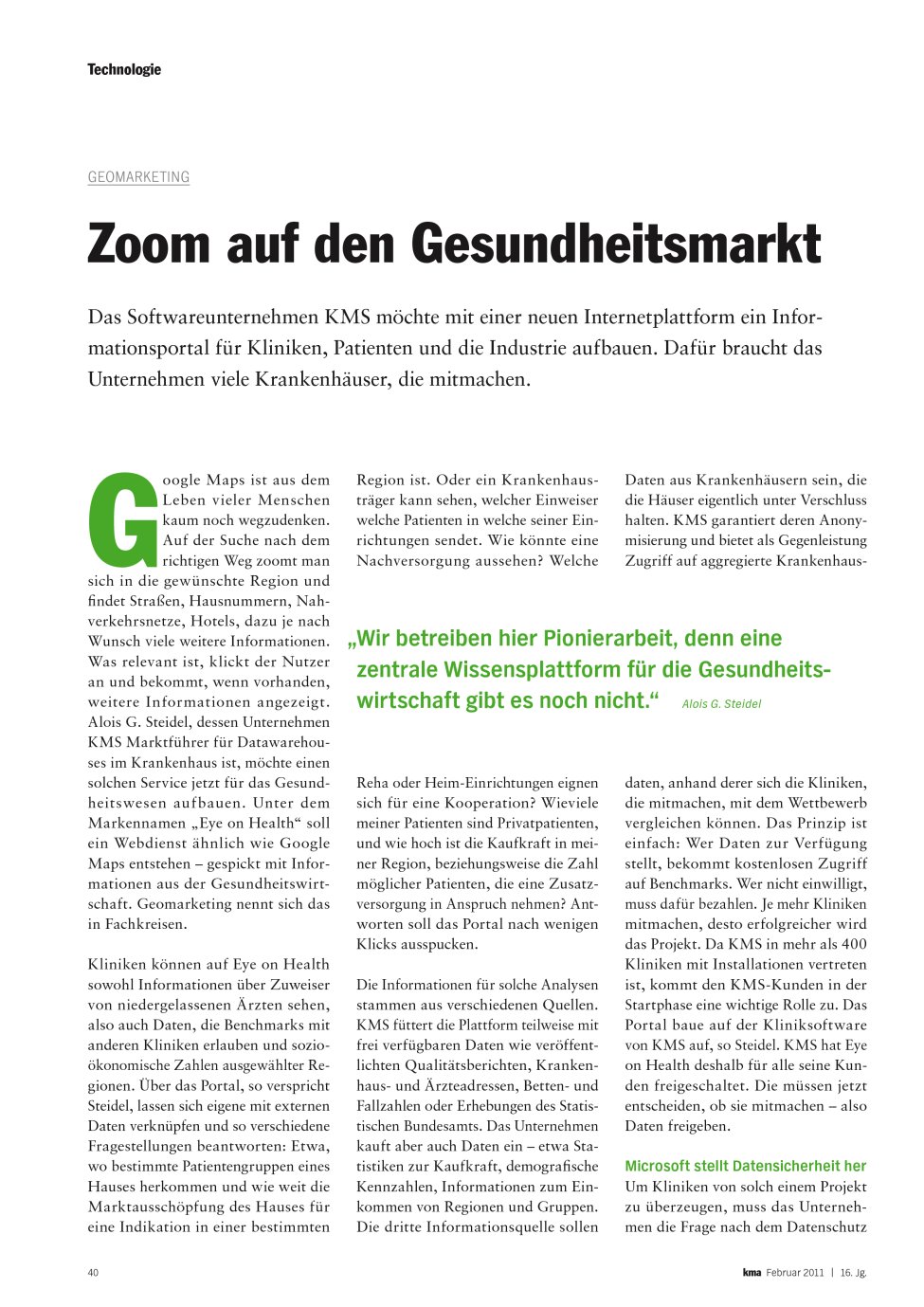 Vorschauseite 1: Zoom auf den Gesundheitsmarkt