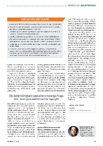 Vorschauseite 2: Die Haftung bei Demenz