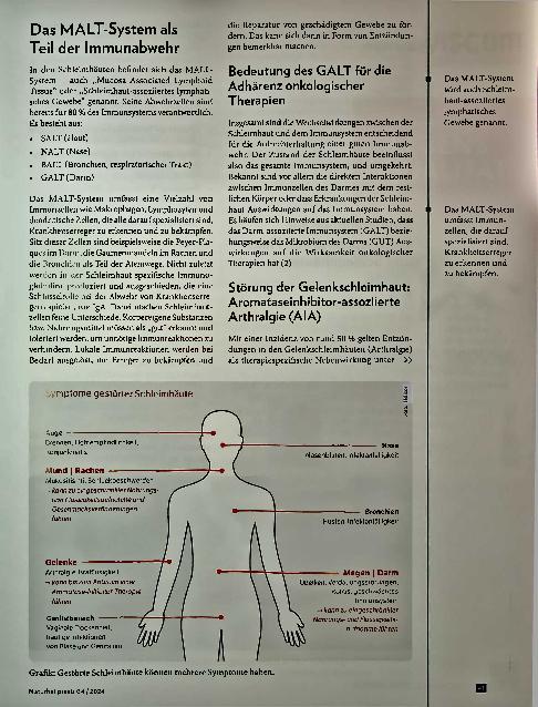 Vorschauseite 2: Mukositis und Gelenkbeschwerden Unterstützung von Haut und Schleimhaut während der Tumortherapie