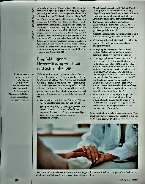 Vorschauseite 3: Mukositis und Gelenkbeschwerden Unterstützung von Haut und Schleimhaut während der Tumortherapie
