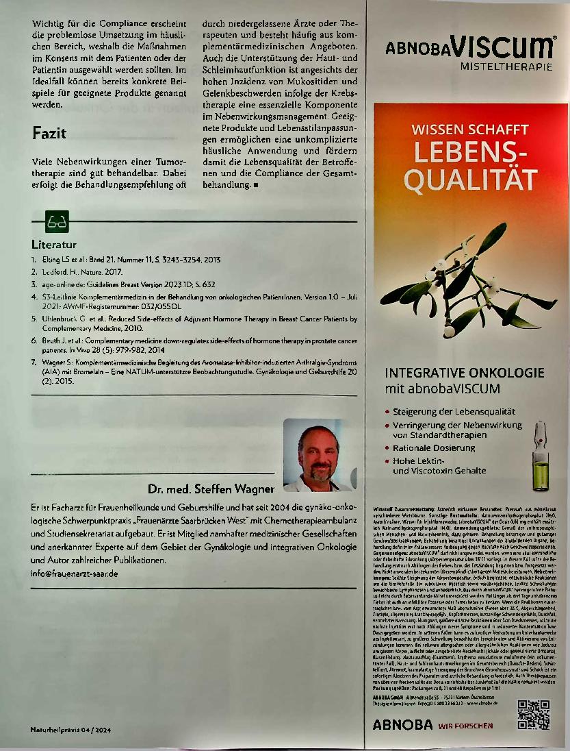 Vorschauseite 4: Mukositis und Gelenkbeschwerden Unterstützung von Haut und Schleimhaut während der Tumortherapie
