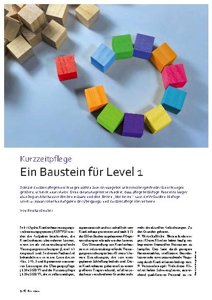 Vorschauseite 1: Kurzzeitpflege: Ein Baustein für Level 1