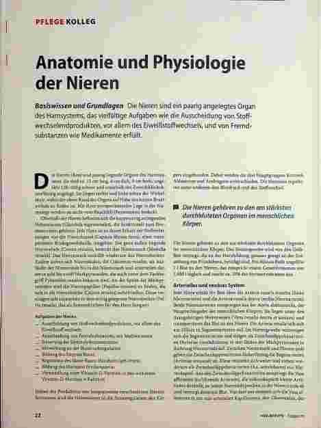 Vorschauseite 1: Anatomie und Physiologie der Nieren