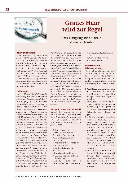 Vorschauseite 1: Graues Haar wird zur Regel: Der Umgang mit älteren Mitarbeitenden.