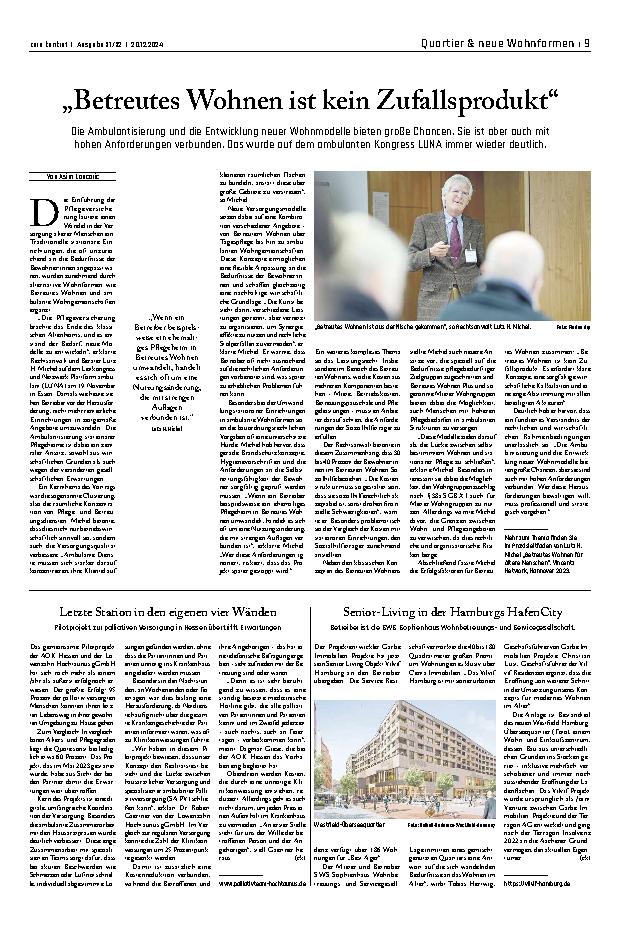 Vorschauseite 1: „Betreutes Wohnen ist kein Zufallsprodukt.“