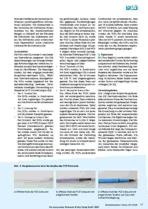 Vorschauseite 5: Kritische Untersuchungen über den Informationsgehalt von Prüfkörpern mit engem Lumen in Dampf-Klein-Sterilisatoren