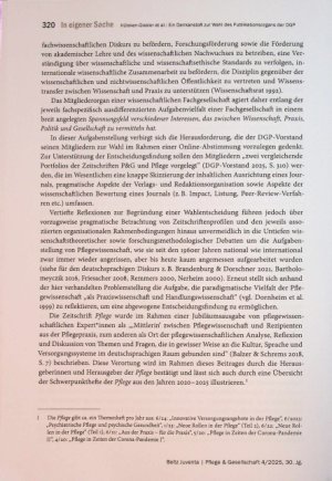 Vorschauseite 2: Von Anwälten, Geschworenen und dem Publikum der pflegewissenschaftlichen Entwicklung in Deutschland. Ein Denkanstoß zur Wahl des Publikationsorgans der DGP