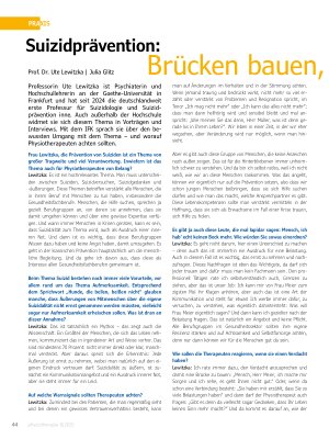 Vorschauseite 1: Suizidprävention: Brücken bauen statt wegzusehen
