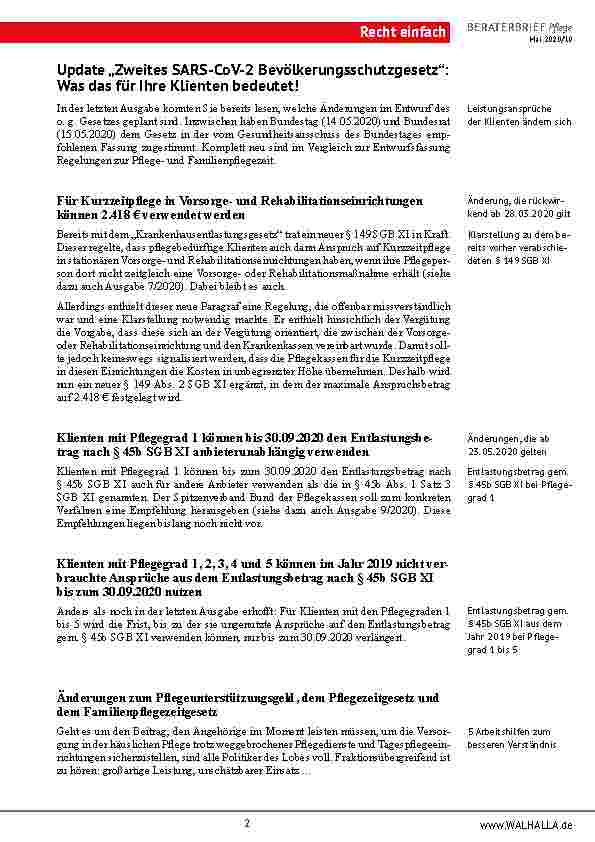 Vorschauseite 2: Update „Zweites SARS-CoV-2 Bevölkerungsschutzgesetz“: Was das für Ihre Klienten bedeutet!