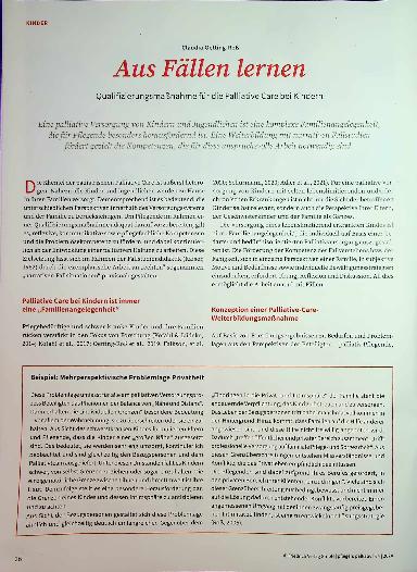 Vorschauseite 1: Aus Fällen lernen: Qualifizierungsmaßnahme für die Palliative Care bei Kindern