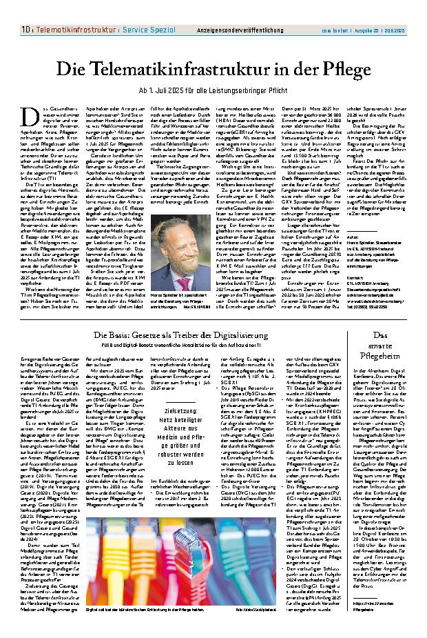 Vorschauseite 1: Die Telematikinfrastruktur in der Pflege