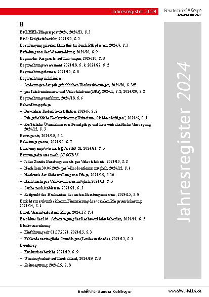 Vorschauseite 2: Jahresregister 2024