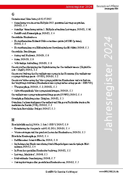 Vorschauseite 4: Jahresregister 2024