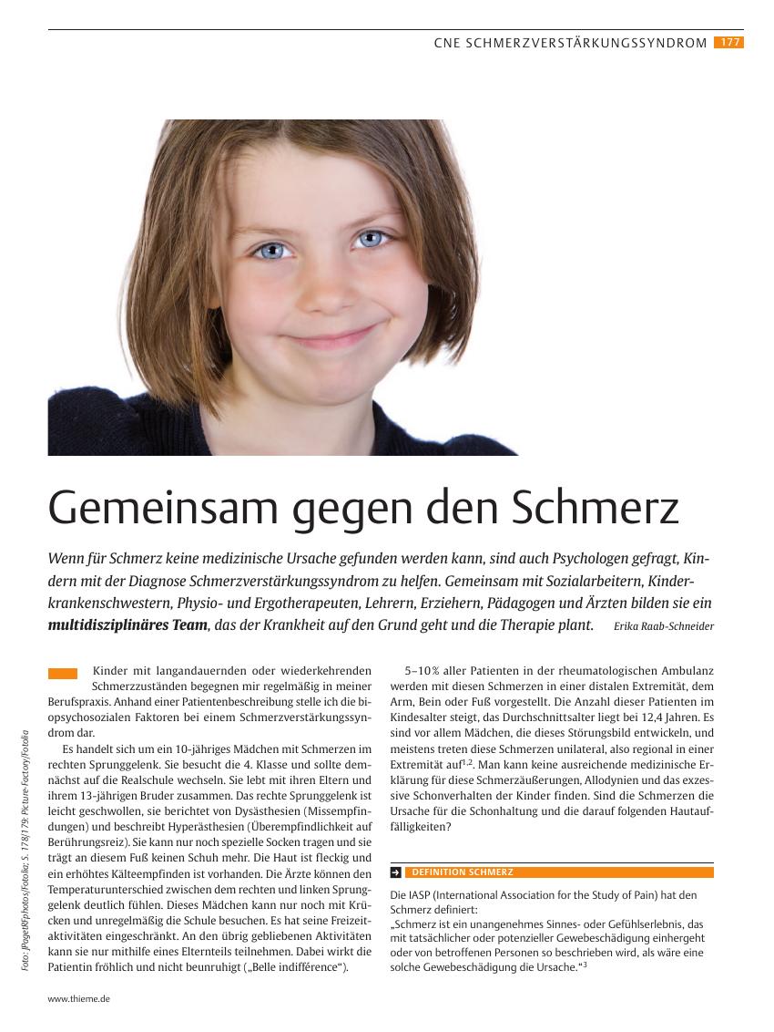 Vorschauseite 1: Gemeinsam gegen den Schmerz