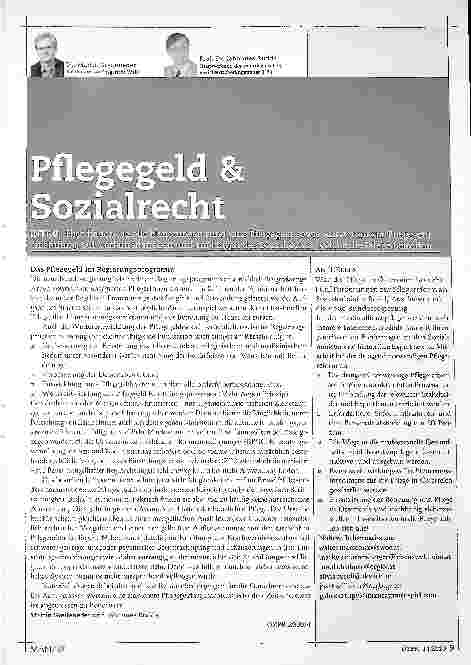 Vorschauseite 1: Pflegegeld und Sozialrecht