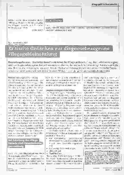 Vorschauseite 3: Pflegegeld und Sozialrecht