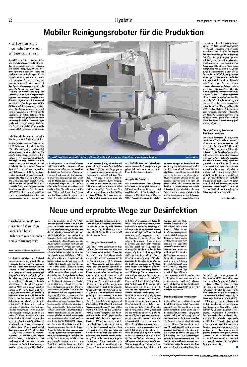 Vorschauseite 3: Krankenhauskeime mit UVC-Leuchtdioden bekämpfen