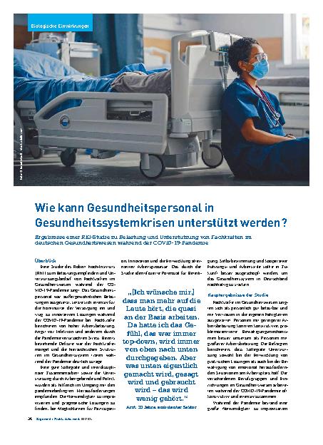 Vorschauseite 1: Wie kann Gesundheitspersonal in Gesundheitssystemkrisen unterstützt werden?