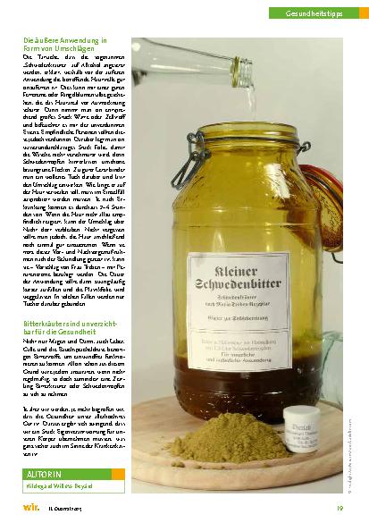 Vorschauseite 2: Schwedenbitter, Renaissance einer altbewährten Arznei