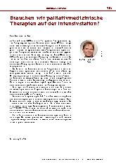 Vorschauseite 1: Brauchen wir palliativmedizinische Therapien auf der Intensivstation?