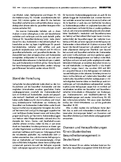 Vorschauseite 2: Ansatzpunkte und Herausforderungen für ein ganzheitliches studentisches Gesundheitsmanagement an Hochschulen