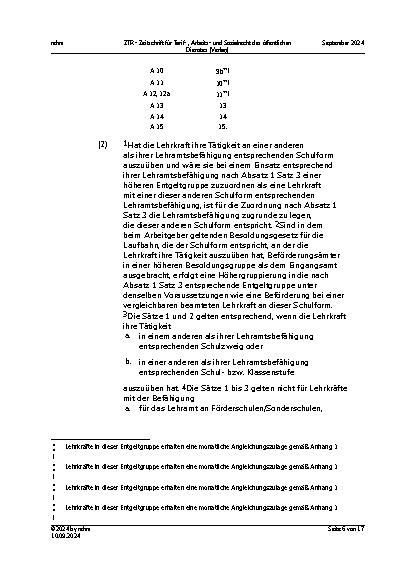 Vorschauseite 6: I. Tarifrecht Höhergruppierung einer Lehrkraft – Tätigkeit an einer anderen als der Lehramtsbefähigung entsprechenden Schulform The text is already correctly spelled.