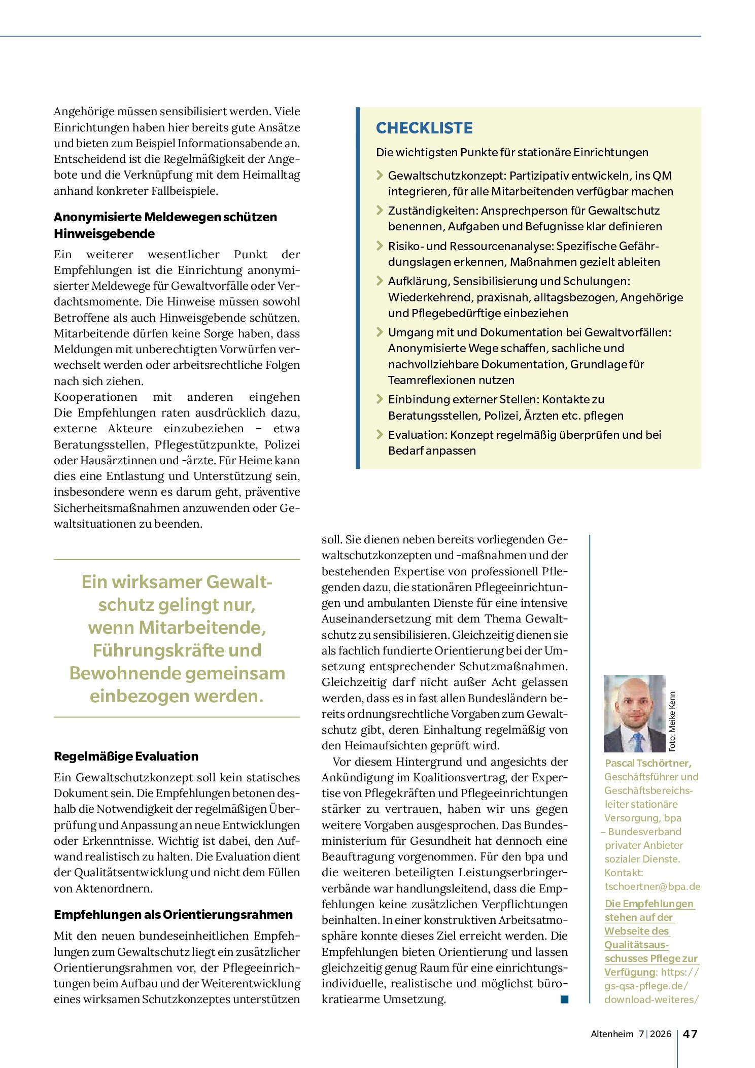 Vorschauseite 2: Gewaltschutz in Pflegeheimen
