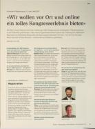 Vorschauseite 1: "Wir wollen vor Ort und online ein tolles Kongresserlebnis bieten. "