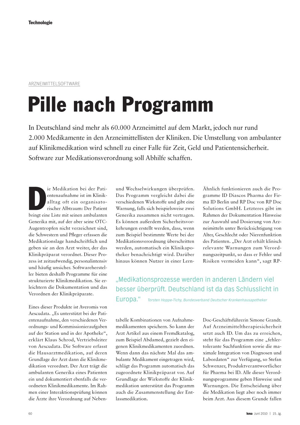Vorschauseite 1: Pille nach Programm