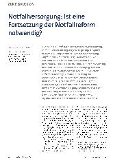Vorschauseite 1: Notfallversorgung: Ist eine Fortsetzung der Notfallreform notwendig?