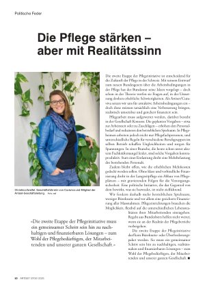 Vorschauseite 1: Die Pflege stärken – aber mit Realitätssinn
