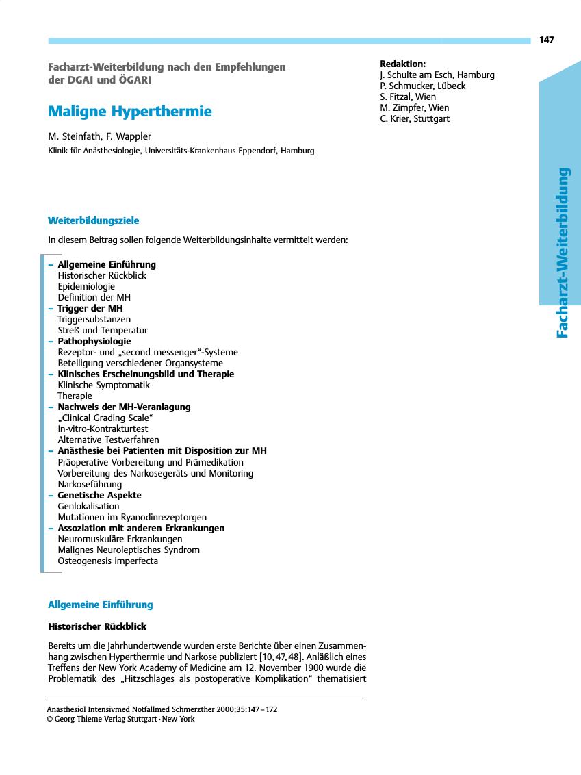 Vorschauseite 1: Maligne Hyperthermie