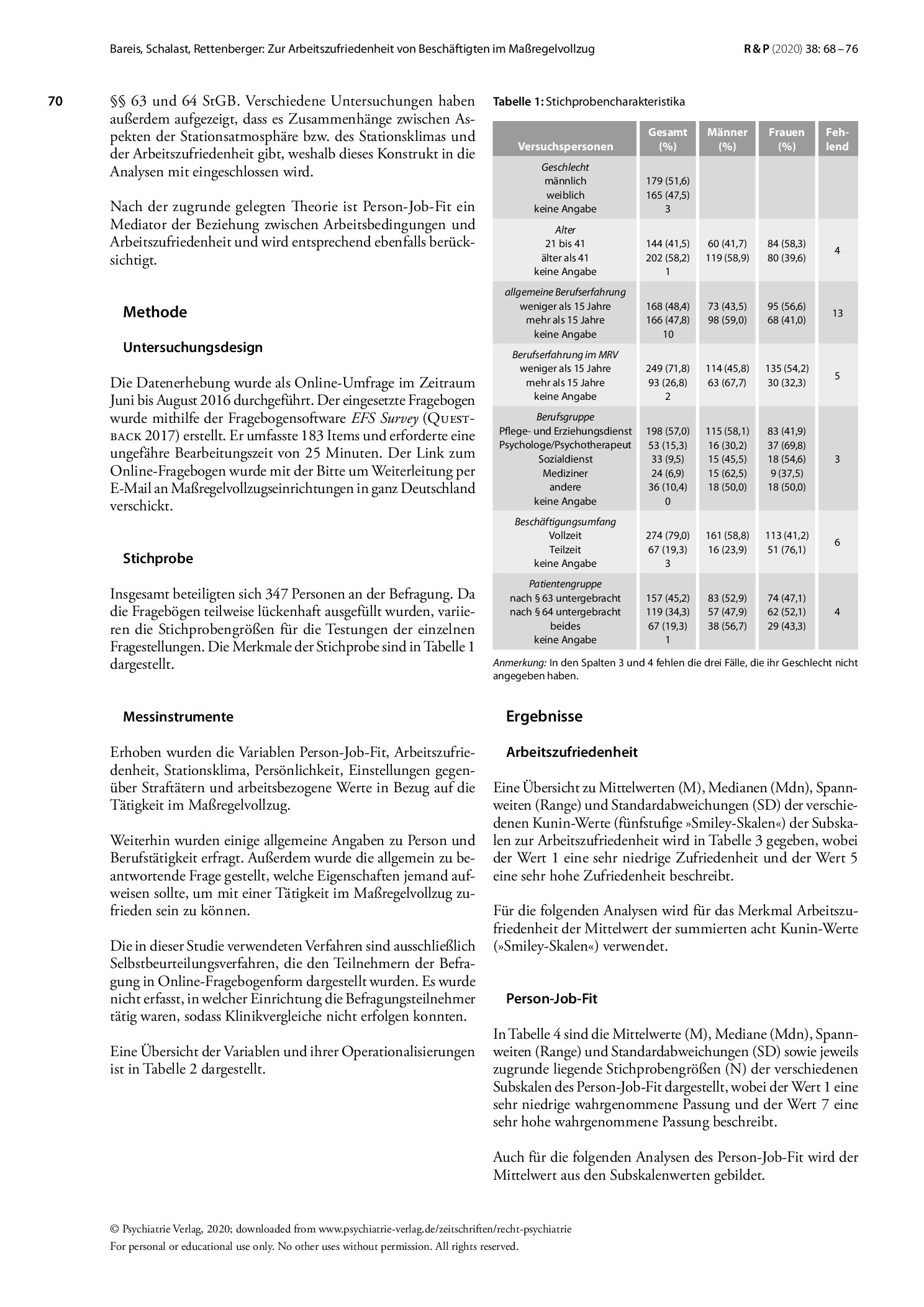 Vorschauseite 3: Zur Arbeitszufriedenheit von Beschäftigten im Maßregelvollzug